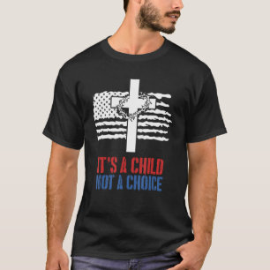 T-shirt C'est un enfant pas un choix drapeau américain Jés
