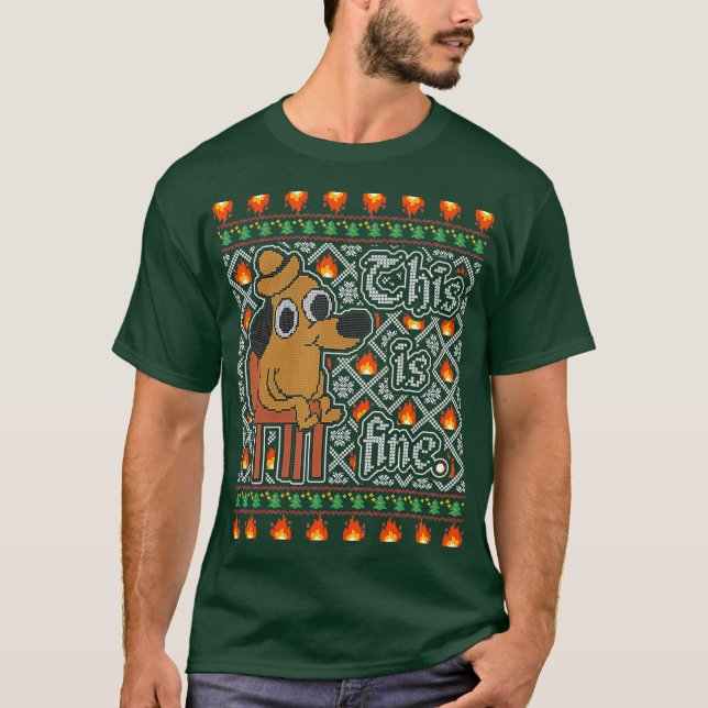 T-shirt C'Est Un Mème De Chien Faux Drôle Drôle Noël Vilai (Devant)