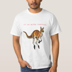 T-shirt C'est un Noël australien avec un Kangourou rouge