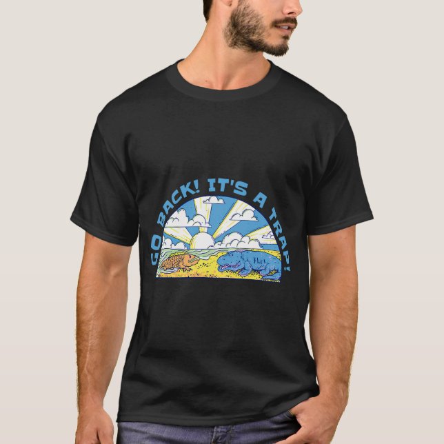 T-shirt C'est un piège - Évolution dinosaure poisson - Dar (Devant)