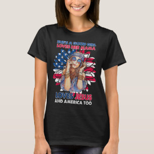 T-shirt C'Est Une Bonne Fille Aime Sa Mère Aime Jésus Et