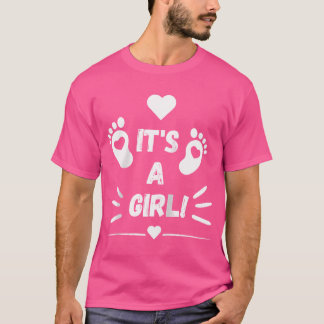 T-shirt C'Est Une Fille Avec Pieds Baby shower Genre Revea