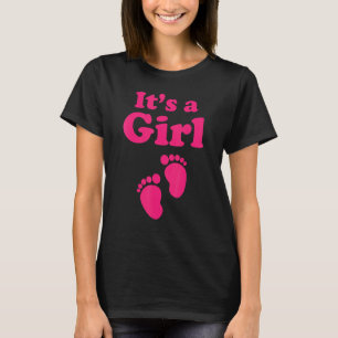 T-shirt C'est une fille Baby shower Genre Reveal Party Tea