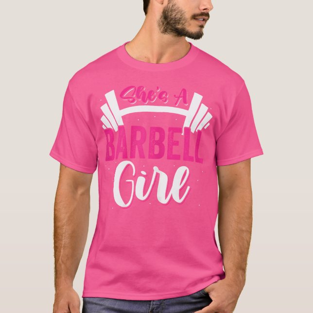 T-shirt C'Est Une Fille Barbell Fitness Gymnase De Poids F (Devant)