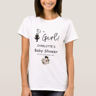 T-shirt C'est une fille ! Bébé Chauve-Souris et Livre pour