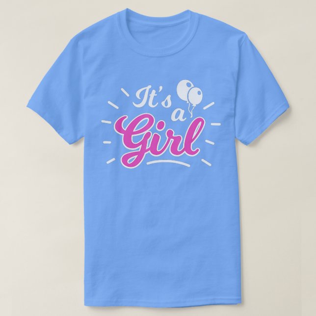 T-shirt C'est une Fille Révéler les cadeaux de fête rose o (Design devant)