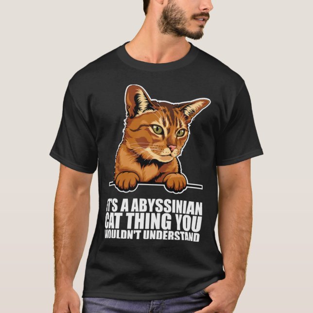 T-shirt C'est une histoire de chat abyssin que vous ne com (Devant)