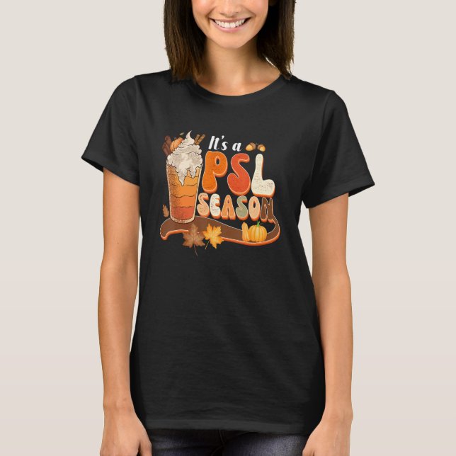 T-shirt C'Est Une Saison Psl Retro Citrouille Spice Fall V (Devant)