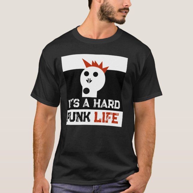 T-shirt " C'est une vie punk difficile " Skullnskin Graphi (Devant)