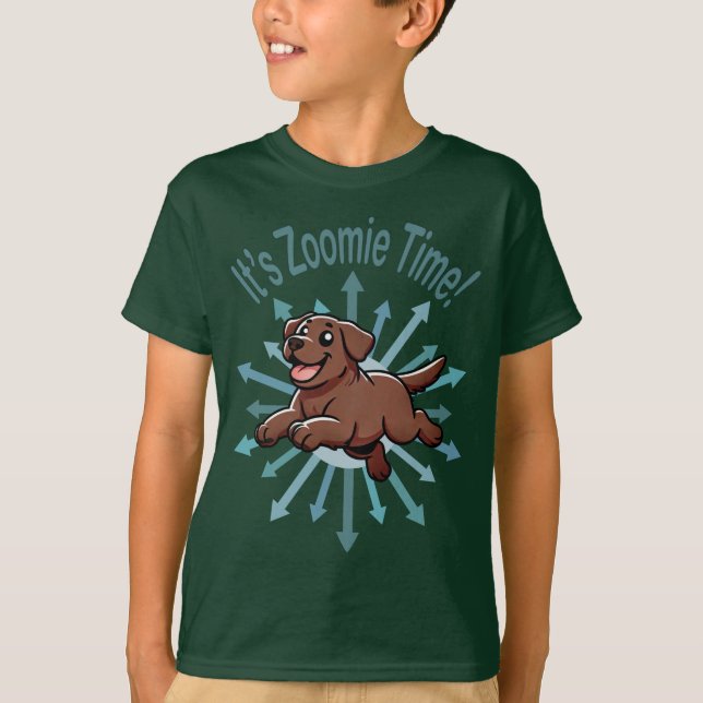 T-shirt C'est Zoomie Time Labrador chocolat (Devant)