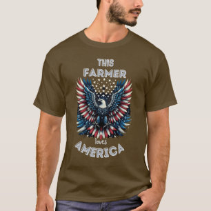 T-shirt Cet Agriculteur Aime L'Aigle Patriotique Américain
