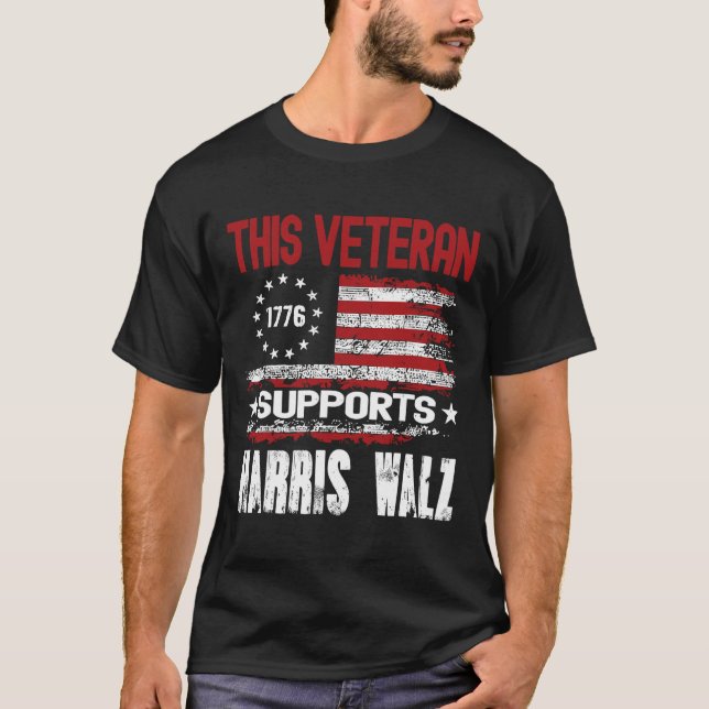 T-shirt Cet ancien combattant soutient Harris Wheimer 2024 (Devant)