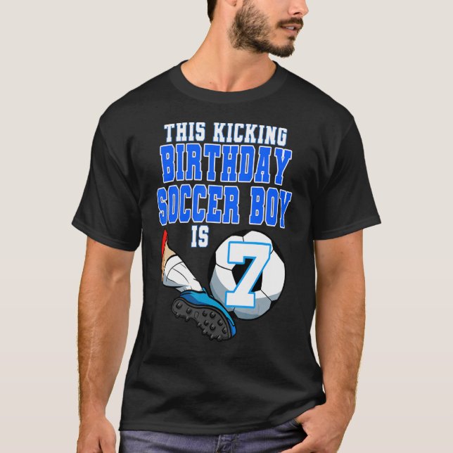 T-shirt Cet Anniversaire Soccer Boy Est 7 Thème De Footbal (Devant)