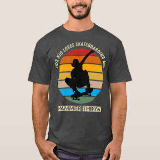 T-shirt cet enfant adore le skateboard et le lancer de mar