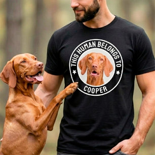 T-shirt Cet Humain Appartient Au Chien / Chat Nom, Photo P