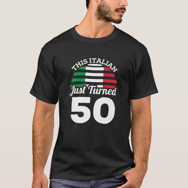 T-shirt Cet Italien Vient De Tourner 50 Italie 50E Anniver (Devant)
