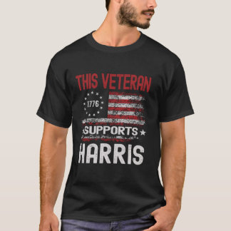 T-shirt Cet vétéran soutient Harris American USA Flag Kam