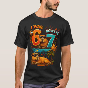 T-shirt C'était six sept 6 7 capybara 67 mème 7ème anniver