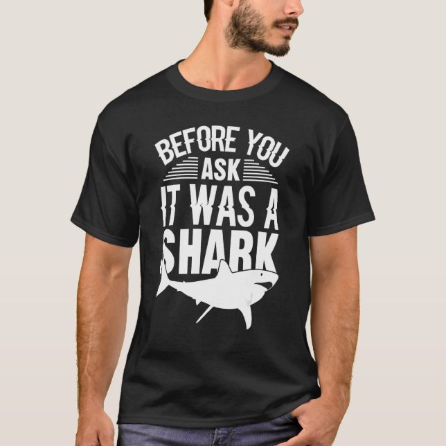 T-shirt C'Était Une Roue De Poignée De Requin Amputée Hand (Devant)