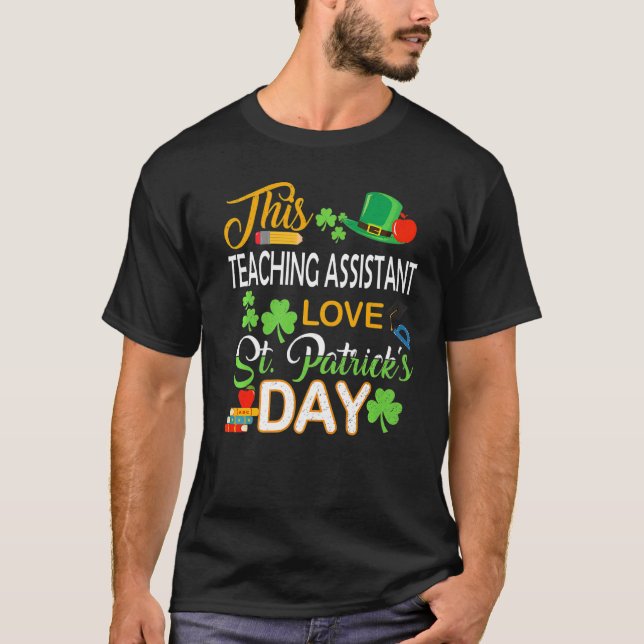 T-shirt Cette Adjointe Enseignante Aimer St Patrick S Day  (Devant)
