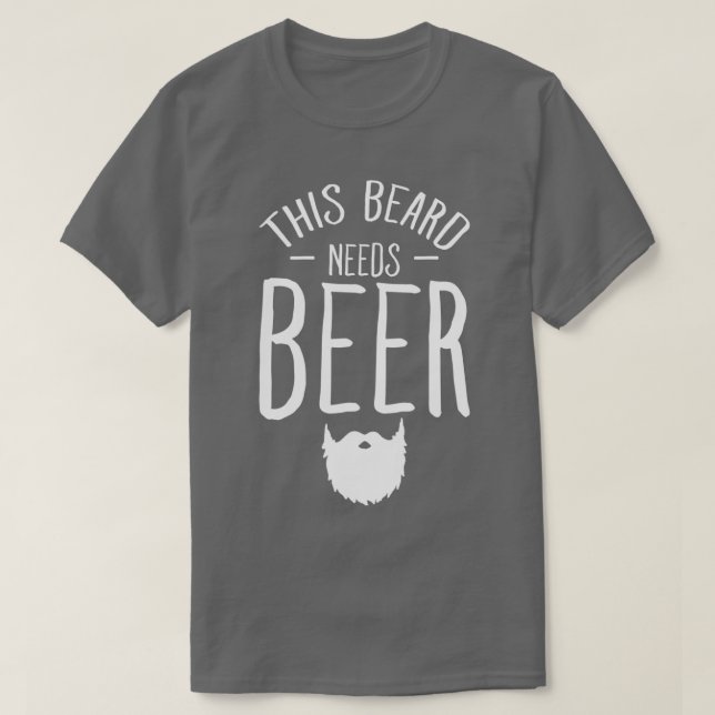 T-shirt Cette barbe a besoin de bière Beared Man (Design devant)