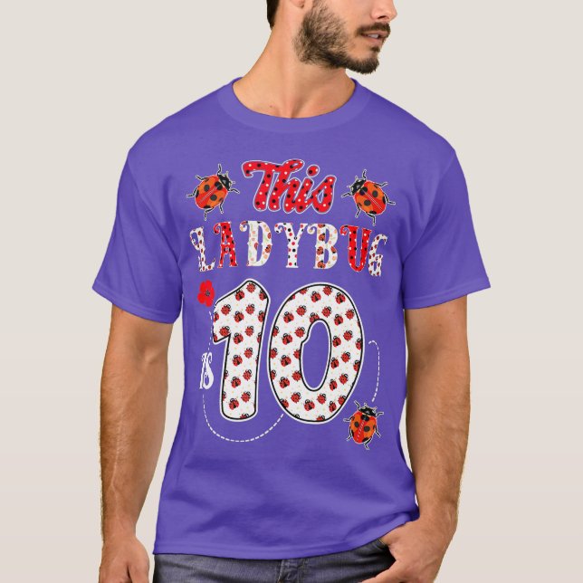 T-shirt Cette coccinelle est 10 ans 10e anniversaire fille (Devant)