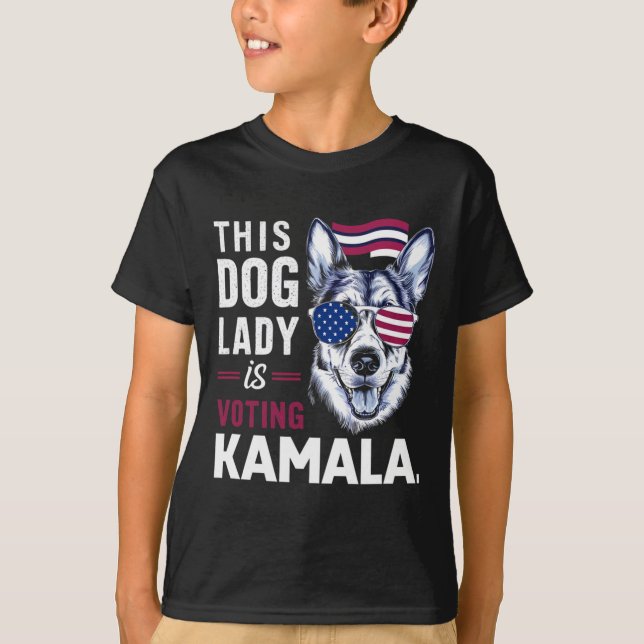 T-shirt Cette Dame De Chien Vote Kamala (Devant)