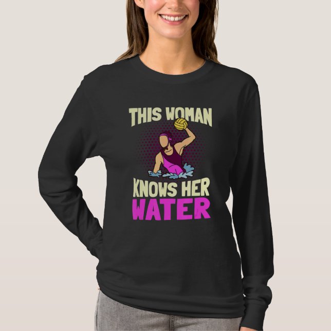T-shirt Cette Femme Connaît Son Équipe D'Eau Waterpolo Pla (Devant)