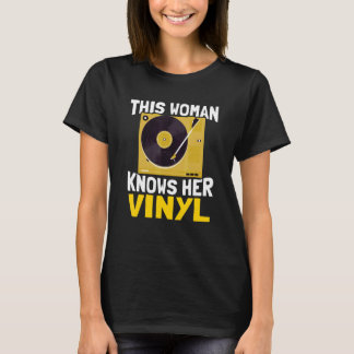 T-shirt Cette Femme Connaît Son Vinyl Analog Music Disc V