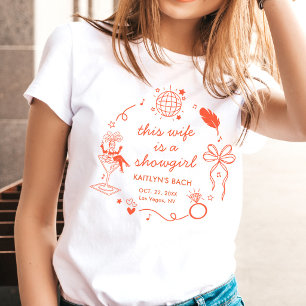 T-shirt Cette femme est une showgirl enterrement de vie de