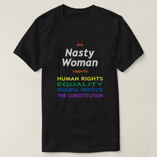 T-shirt Cette Femme Nasty soutient l'égalité des droits hu (Design devant)