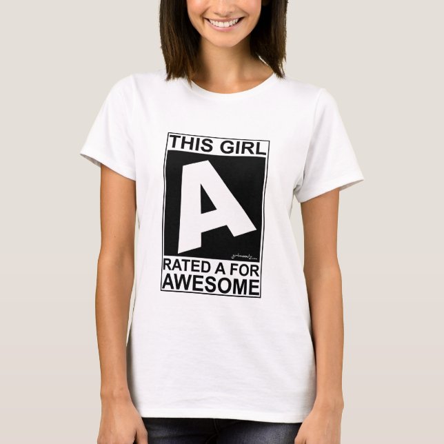 T-shirt Cette fille a évalué A pour impressionnant (Devant)