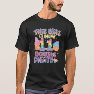 T-shirt Cette Fille A Maintenant 11 Ans 11ème Anniversaire