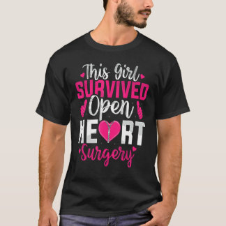 T-shirt Cette fille a survécu à une chirurgie à cœur ouver