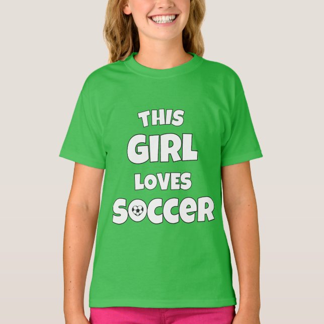 T-shirt Cette fille adore le football (Devant)