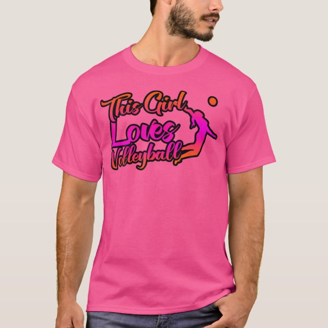 T-shirt Cette fille adore le volley-ball (Devant)