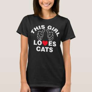T-shirt Cette fille adore les chats
