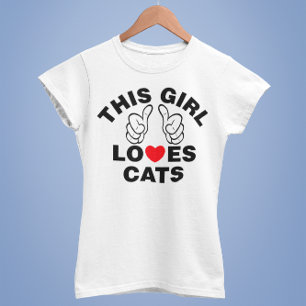 T-shirt Cette fille adore les chats