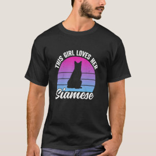 T-shirt Cette fille adore son chat siamois drôle siamois