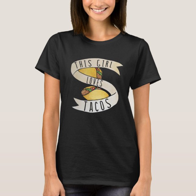 T-shirt Cette fille adore Tacos (Devant)