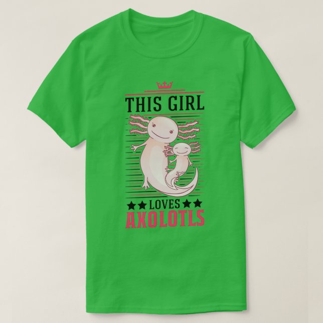 T-shirt Cette fille aime Axolotlx27s Tail Amphibian (Design devant)