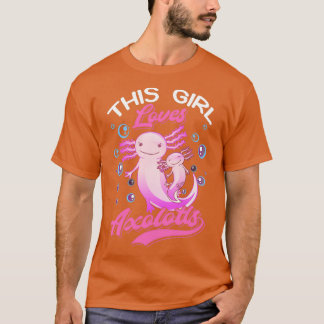 T-shirt Cette fille aime Axolotlx27s Tail Amphibian 4