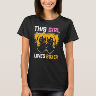 T-shirt Cette Fille Aime Boxer Cute Boxer Chien