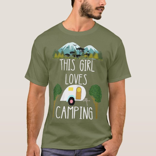 T-shirt Cette fille aime Camping RV Teardrop Trailer (Devant)
