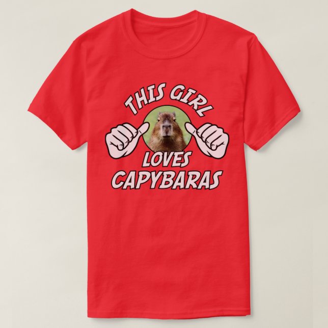 T-shirt Cette Fille Aime Capybaras Funny Capybara (Design devant)