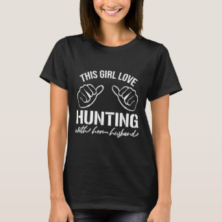T-shirt Cette Fille Aime Chasser Avec Son Mari-Chasse Lo