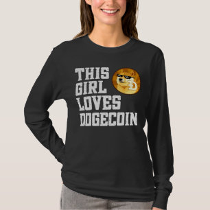 T-shirt Cette fille aime Dogecoin Doge Cryptomonnaie Crypt
