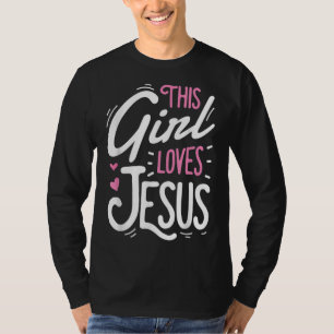 T-shirt Cette fille aime Jésus drôle foi chrétienne Religi