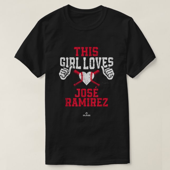 T-shirt Cette fille aime José Ramirez Jose Ramirez Clevela (Design devant)