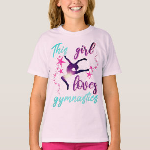 T-shirt Cette Fille Aime La Gymnastique Étoiles Leap